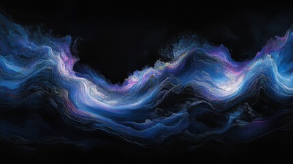 Obraz premium Abstract Blue Glowing Particle Wave Background