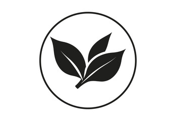 Minimalist Black Leaf Icon Nature, Eco Symbol