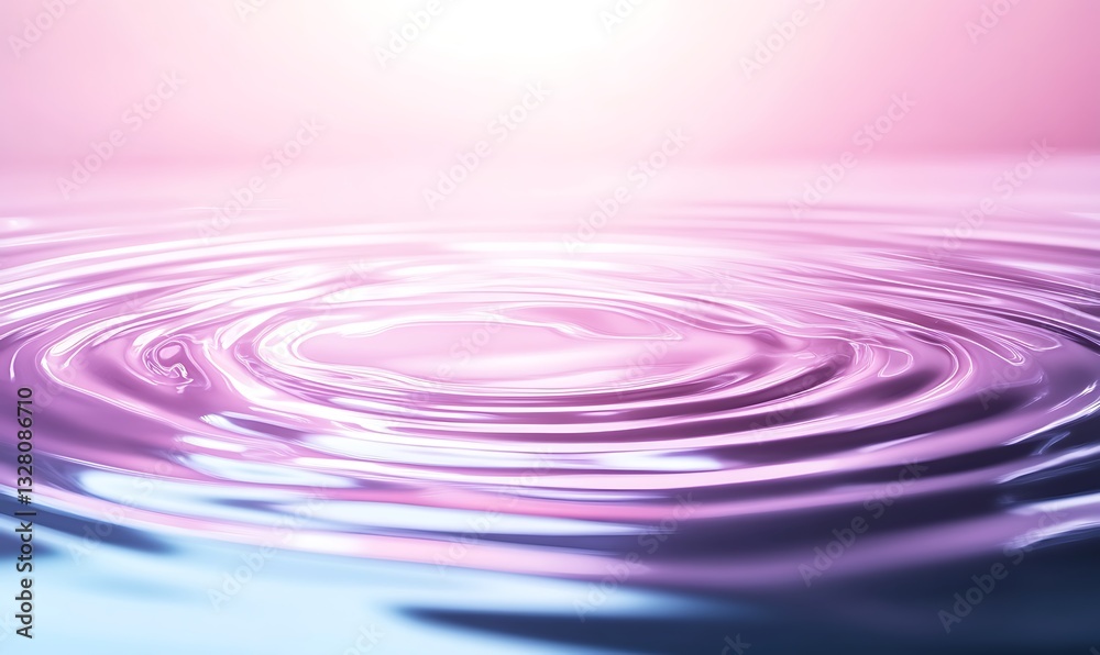 Poster soft ripples on a serene water surface with a gradient of pink and blue hues.