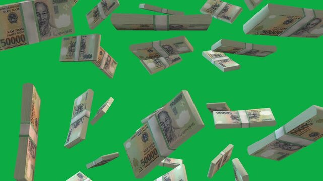 Vietnamese currency falls on green background
Vietnamese currency depreciates