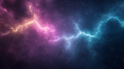 Obraz premium A vibrant cosmic scene with colorful nebulae and starlit background.