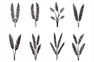 Simple Wheat Ears Vector Icons