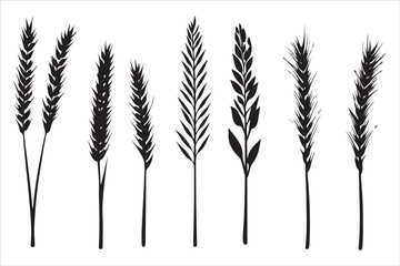 Simple Wheat Ears Vector Icons