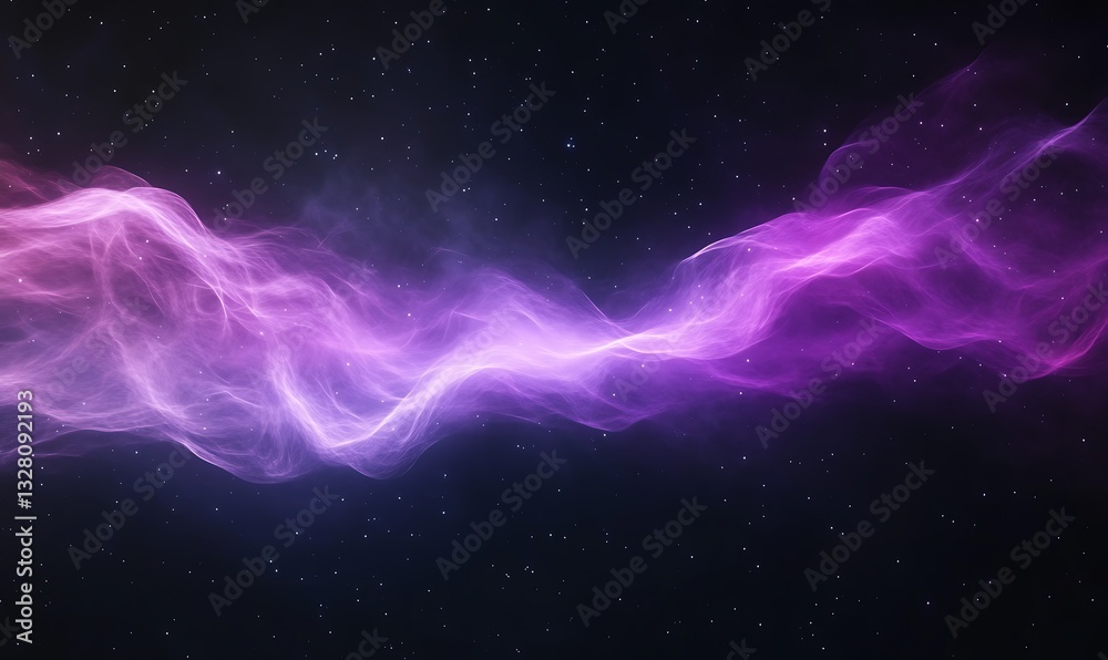 Aufkleber colorful cosmic waves swirl through a starry background, creating a mystical atmosphere.