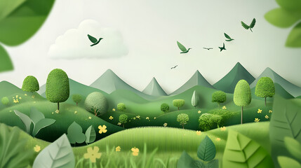 Modern Go Green Ecology Design Illustration on Isolated Background for Eco-Friendly Concepts