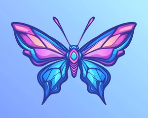 beautiful butterfly logo illustration