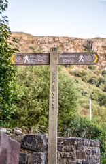 Beddgelert village directional hiking walking sign