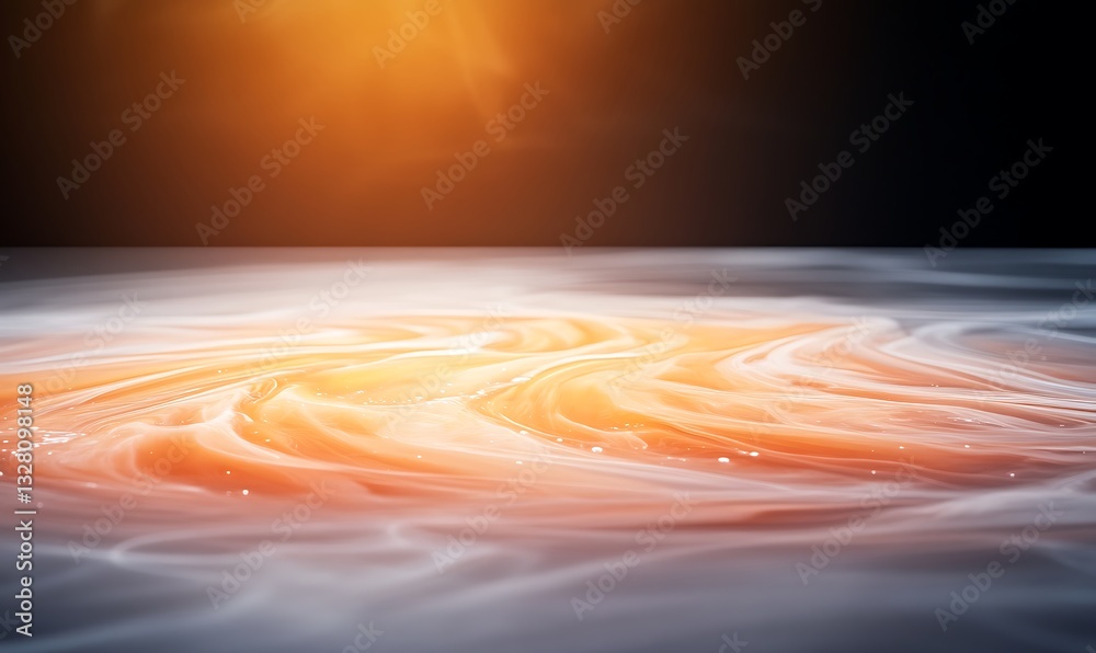 Fototapete Swirling orange patterns against a dark backdrop create a mesmerizing abstract effect.