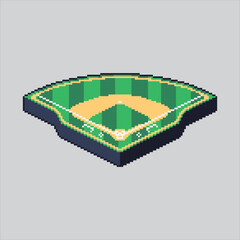 Pixel art illustration Baseball Field. Pixelated Home Field. Baseball Field Stadium Icon pixelated for the pixel art game and icon for website and video game. old school retro.