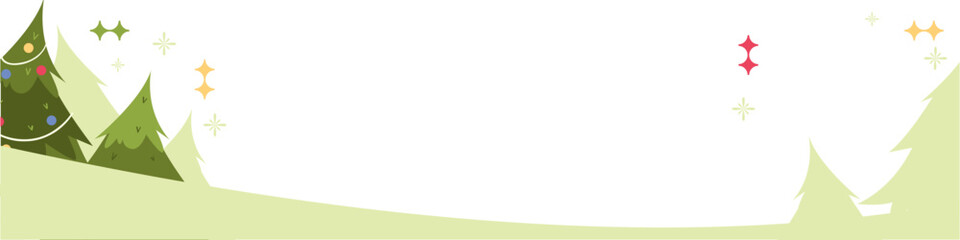 Festive Christmas Footer with Twinkling Lights and Ornaments