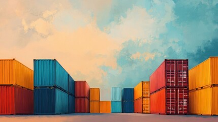 A barrier representing trade tariffs or the creation of tariff walls and trade restrictions between countries. Protectionist policies or export and import bans.