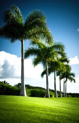 Fototapeta premium majestic palm trees, with their towering trunks, 