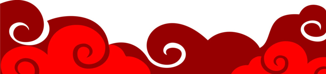 Elegant Chinese New Year Footer with Lanterns and Gold Ornaments