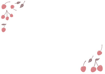 くすみカラーのチェリーのフレーム