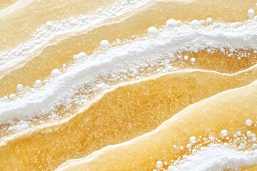 Fototapeta premium Abstract Golden Texture with White Bubbles and Powder, Ai Generated Art