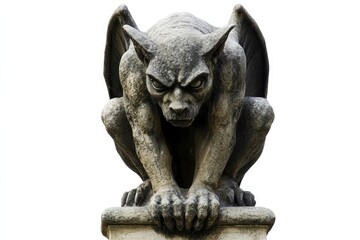 Obraz premium Gargoyle statue isolated on a white background