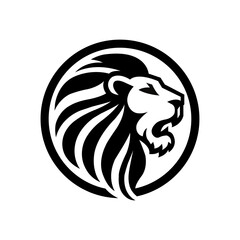 Naklejka premium lion head mascot logo