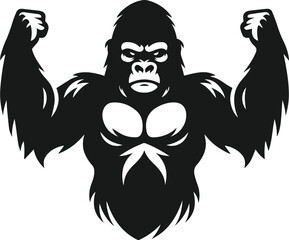 vector illustration of a gorilla with wide arms