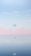 Fototapeta premium Butterfly in aesthetic sky outdoors horizon nature.