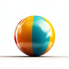 Minimalist isolated on white Summer Travel and Vacation Outdoor, Vibrant Beach Ball Isolated on White Background for Summer Fun