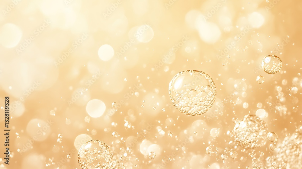 Leinwandbilder golden bubbles with a soft, dreamy background creating a sparkling atmosphere.