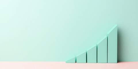 Financial Fitness Goals Concepts. Minimalistic chart with pastel colors showing growth trend.