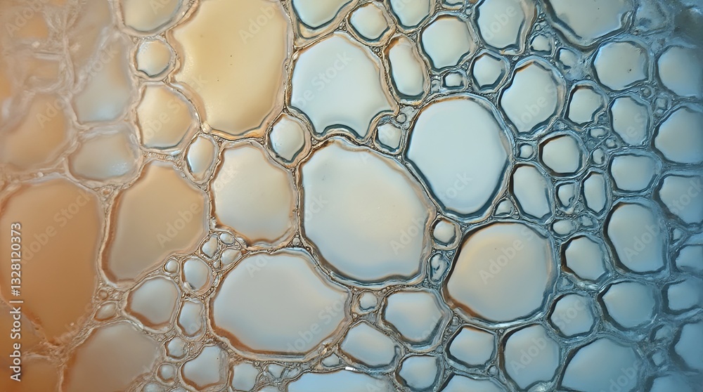 Poster the image is a close up of a blurry, abstract pattern of bubbles