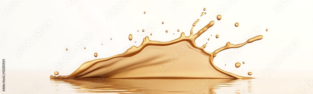 Aufkleber splash of liquid against a white background, creating dynamic water droplets and movement.