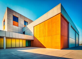 Minimalist Exterior Building Architecture: Modern Concrete Structure, Clean Lines, Simple Design