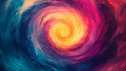 Abstract Cosmic Spiral Galaxy: Vibrant Colors and Swirling Nebula