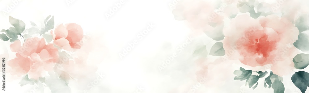 Poster soft floral background with gentle hues of pink and green, creating a calming atmosphere.