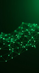 Obraz premium Green Network: Abstract Plexus of Glowing Connections - Modern Technology, Data Visualization, and Futuristic Background