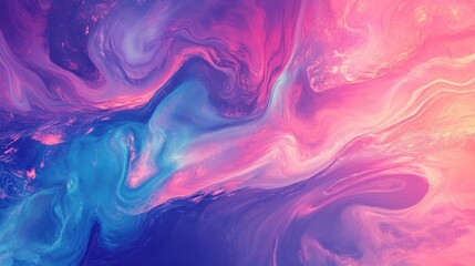 Fototapeta premium Abstract Fluid Painting with Pink Blue and Purple Swirls