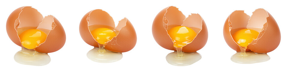 Set of Cracked Brown Egg