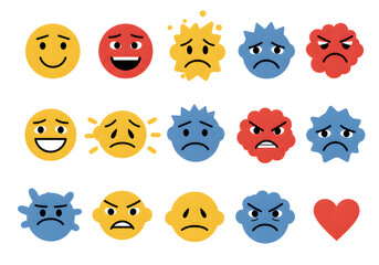 Emoji Set, Expressive Emoticons, Diverse Emotional Faces, Generative AI image