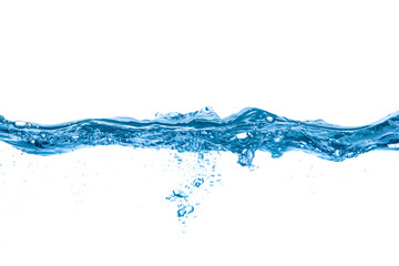 blue water splash isolated on white background