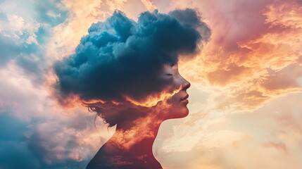 Storm cloud over a persons head symbolizing depression and mental struggles