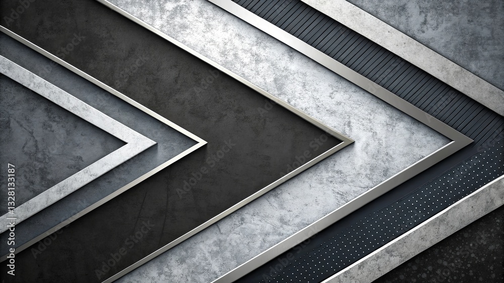Poster A black and white image of a series of triangles and squares