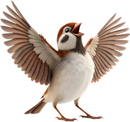 Obraz premium The graceful sparrow bird showcases elegance with its delicate features and vibrant feathers. 