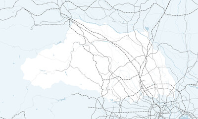 日本の埼玉県と隣接する都道府県を含む、シンプルなロードマップ