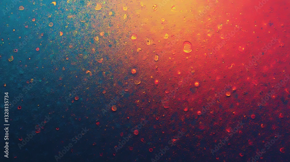Poster A colorful background with a lot of dots and a splash of red