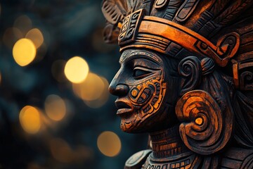 Warrior Goddess in Wood: A Mesmerizing Mayan - Aztec Fusion