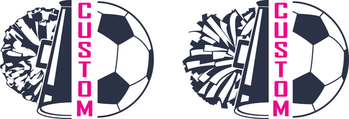 Custom Cheer Megaphone Soccer, Soccer Ball, Sport Silhouette