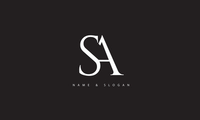 SA, AS, S, A Abstract Letters Logo Monogram