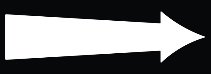 Obraz premium Black arrow pointing right on white background