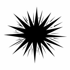 Fototapeta premium Explosion vector silhouette black burst shape