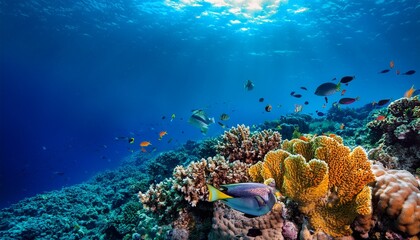 Fototapeta premium モルディブのサンゴ礁と熱帯魚