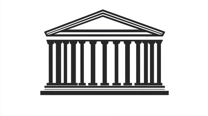 Naklejka premium Simple ancient building illustration, front view, neutral background, stock photo