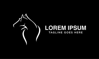 unique horse head line premium logo