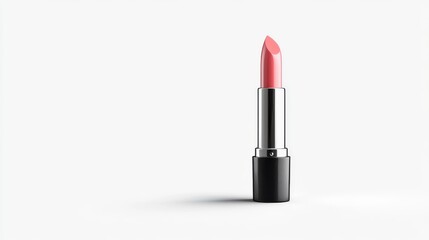Obraz premium A single coral lipstick against a white background
